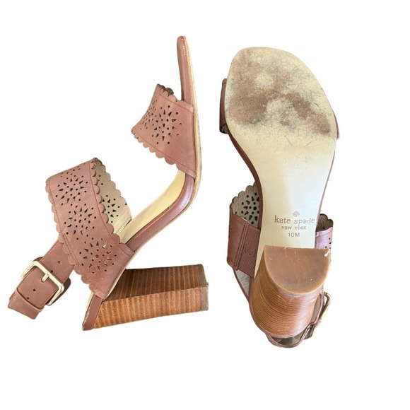 Kate Spade Paula Lasercut Women's Stacked Sandal Heels Size 10 - Picture 4 of 10